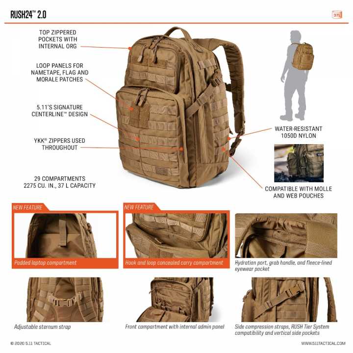 Rush 24 2.0 Rucksack 37 L kangaroo