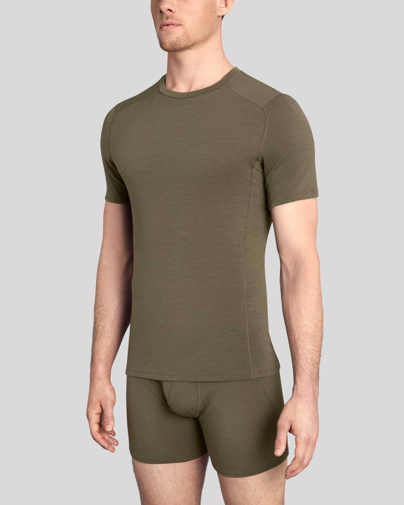 Merino Slim T-Shirt FR stone grey