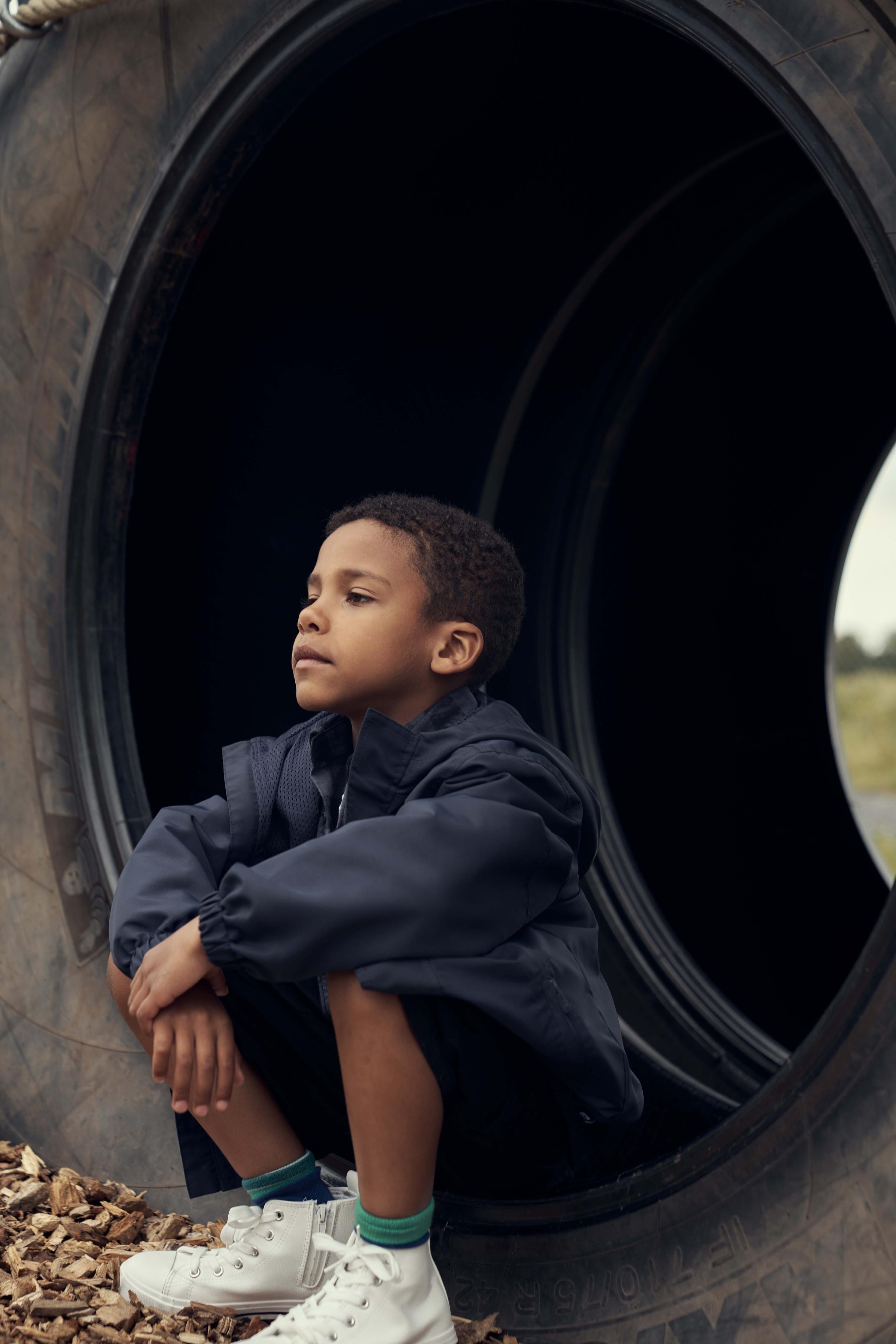 Kids Windbreaker Frontzip navy