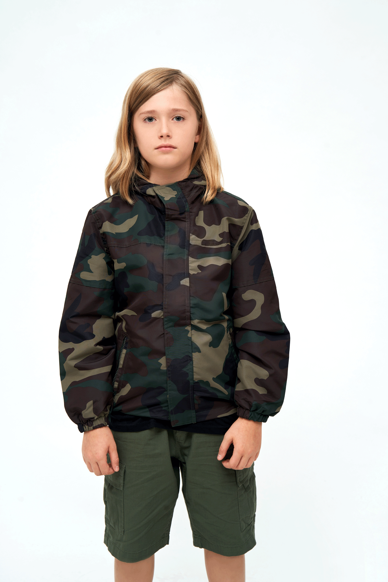 Kids Summerwindbreaker Frontzip woodland