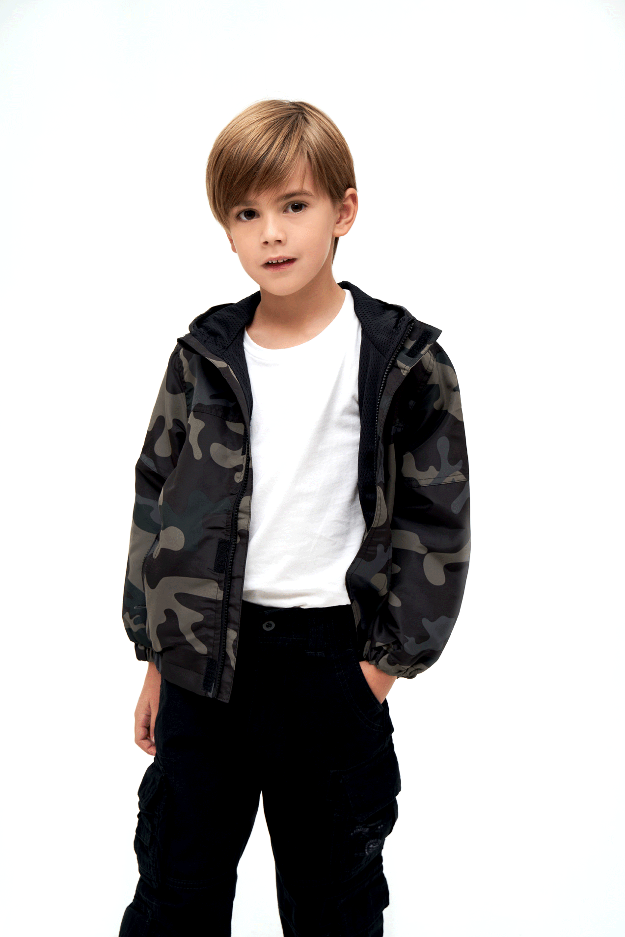Kids Summerwindbreaker Frontzip darkcamo