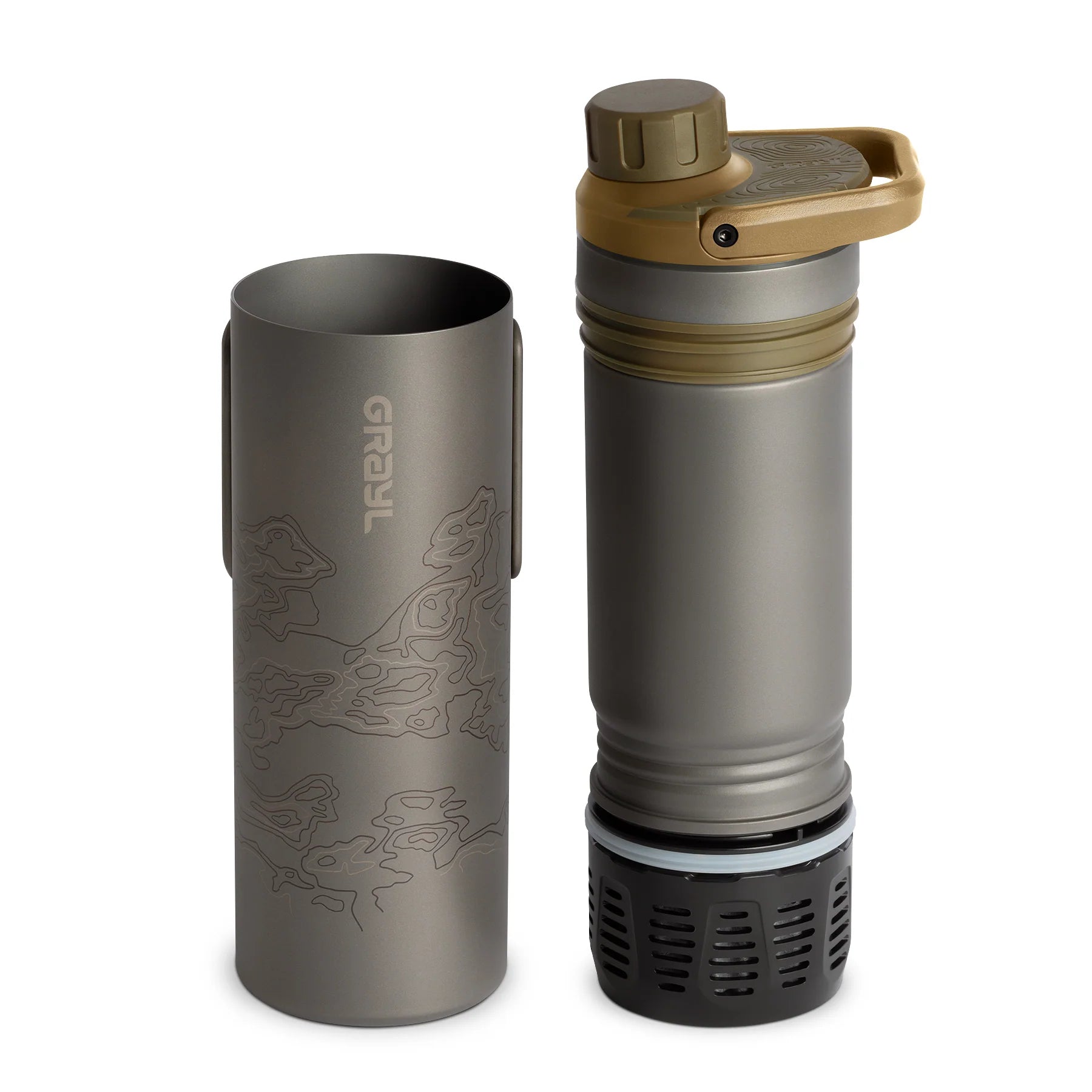 UltraPress 500ml Wasserfilter Titanium coyote brown