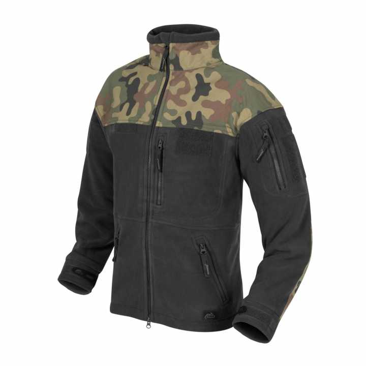 Infantry Jacket Fleece schwarz / pl woodland