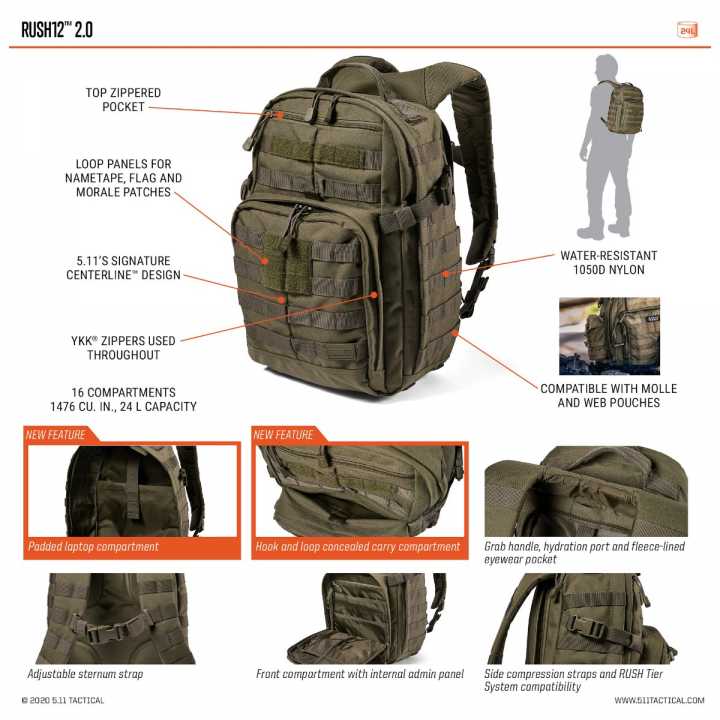 Rush 12 2.0 Rucksack 24 L Double Tap