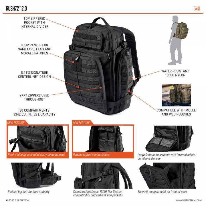 Rush 72 2.0 Rucksack 55 L kangaroo