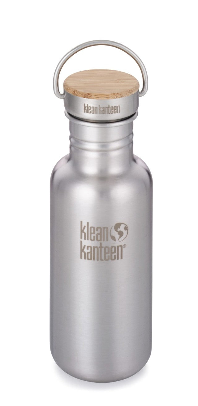 Edelstahl Trinkflasche 592ml, Bambus-Schraubverschluss