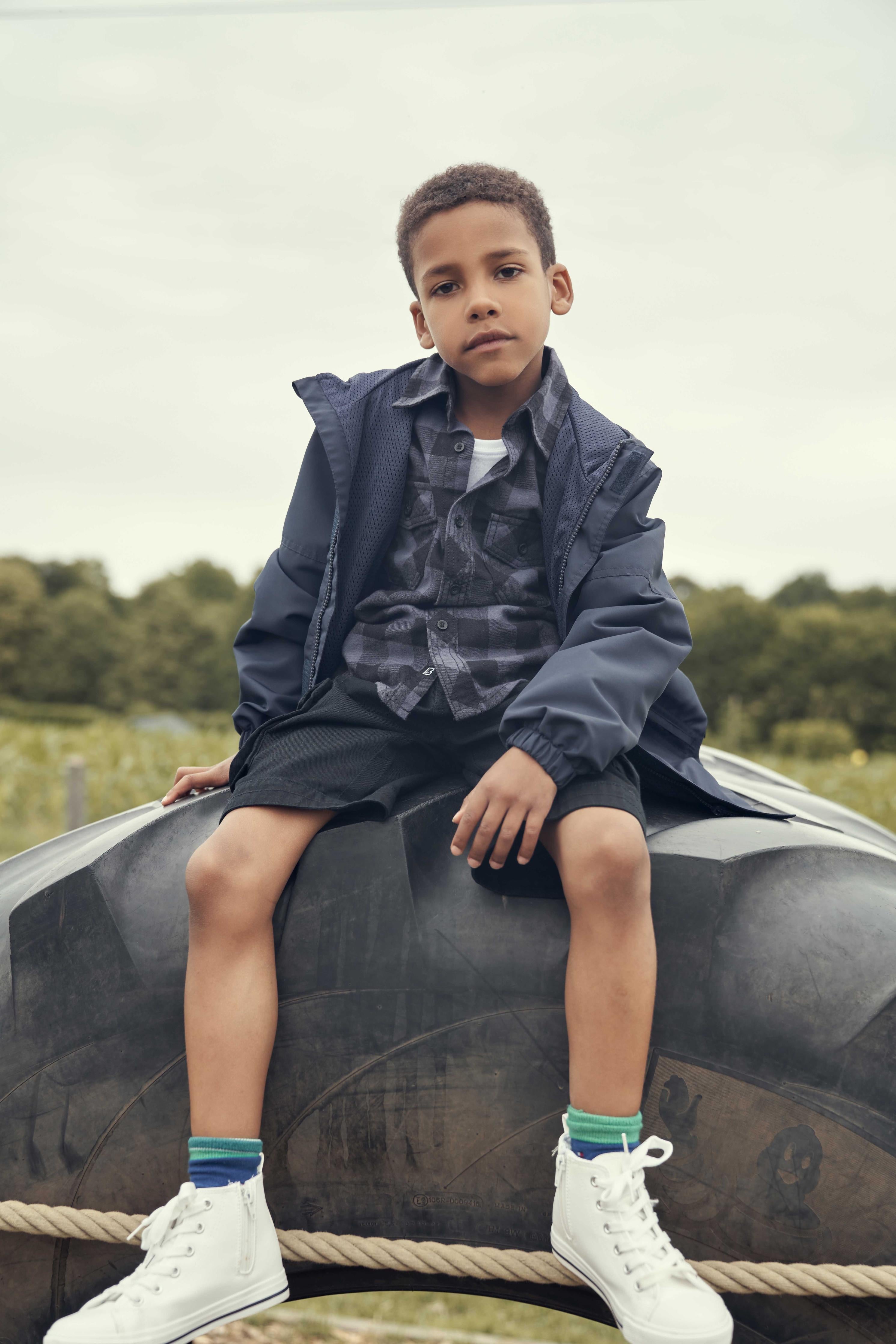 Kids Windbreaker Frontzip navy