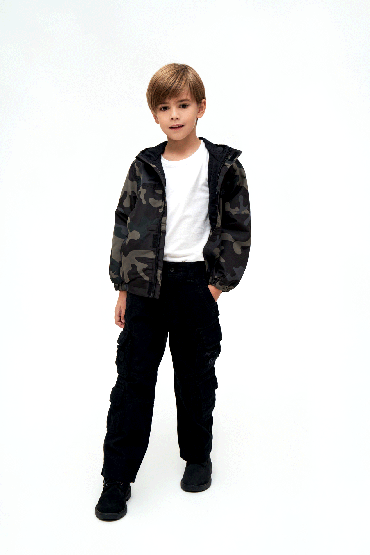 Kids Summerwindbreaker Frontzip darkcamo