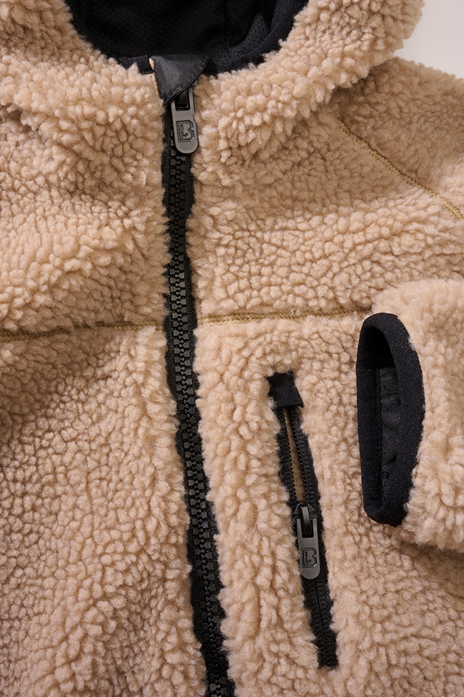Kids Teddyfleecejacket hood camel