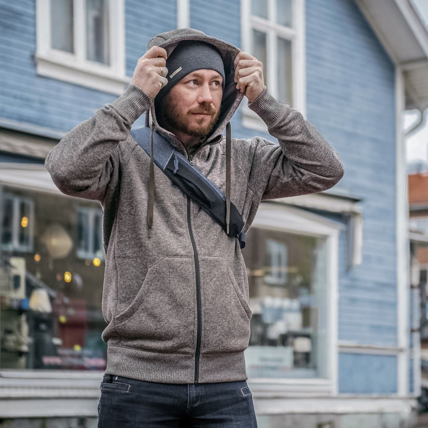 Covert Tactical Hoodie (FullZip) - Melange Blue