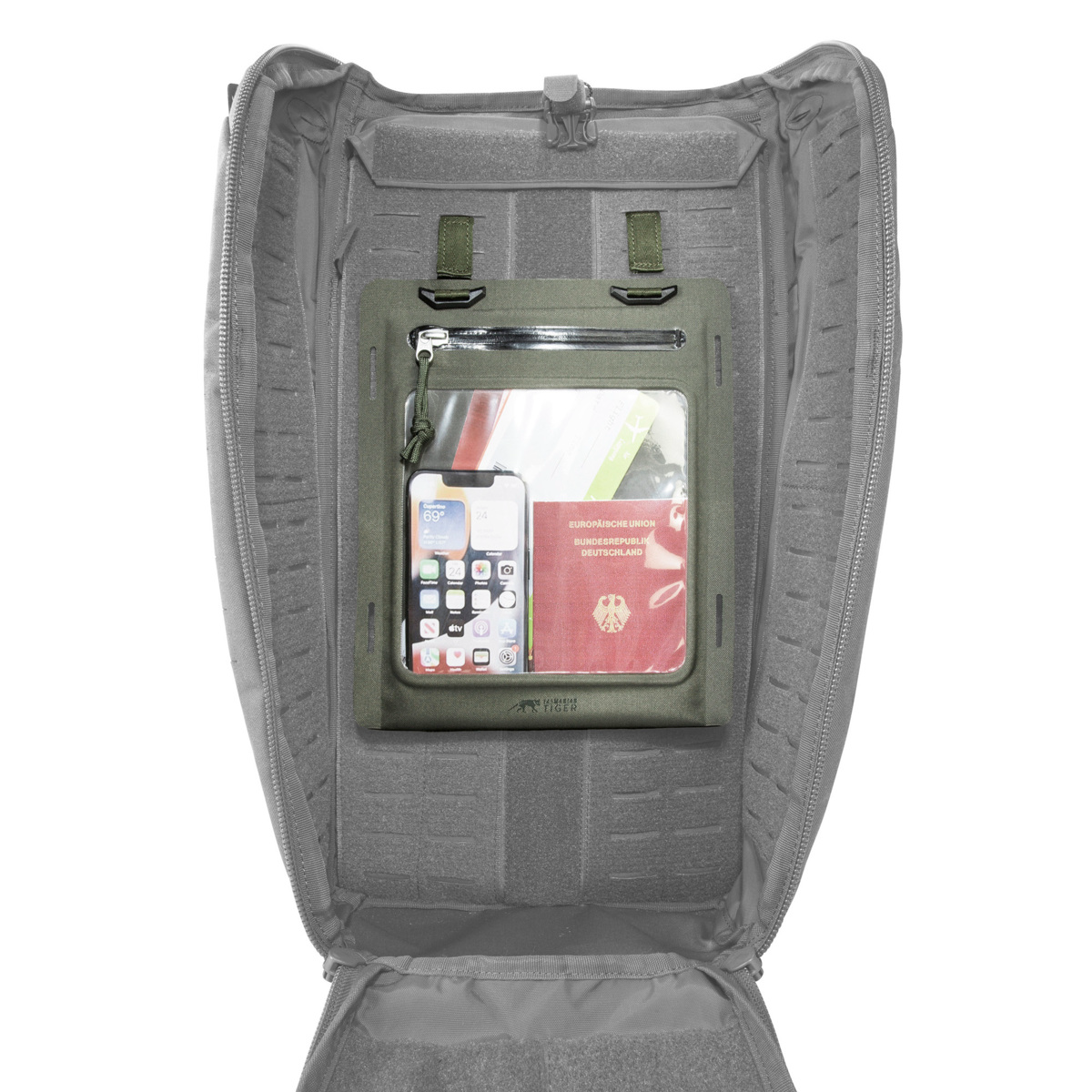 TT W-Pouch A5 steingrau-olive