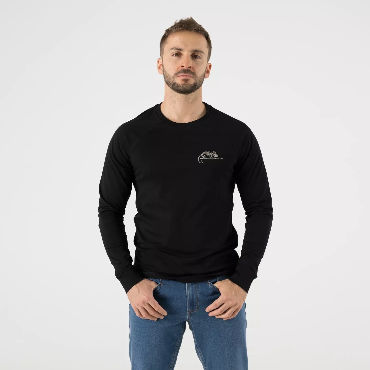 T-Shirt Long Sleeve (Helikon-Tex Logo) - schwarz