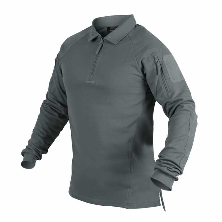Range Polo Langarmshirt, grau