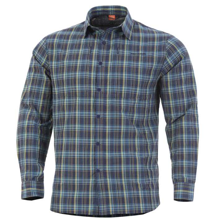 QT taktisches Shirt blau kariert